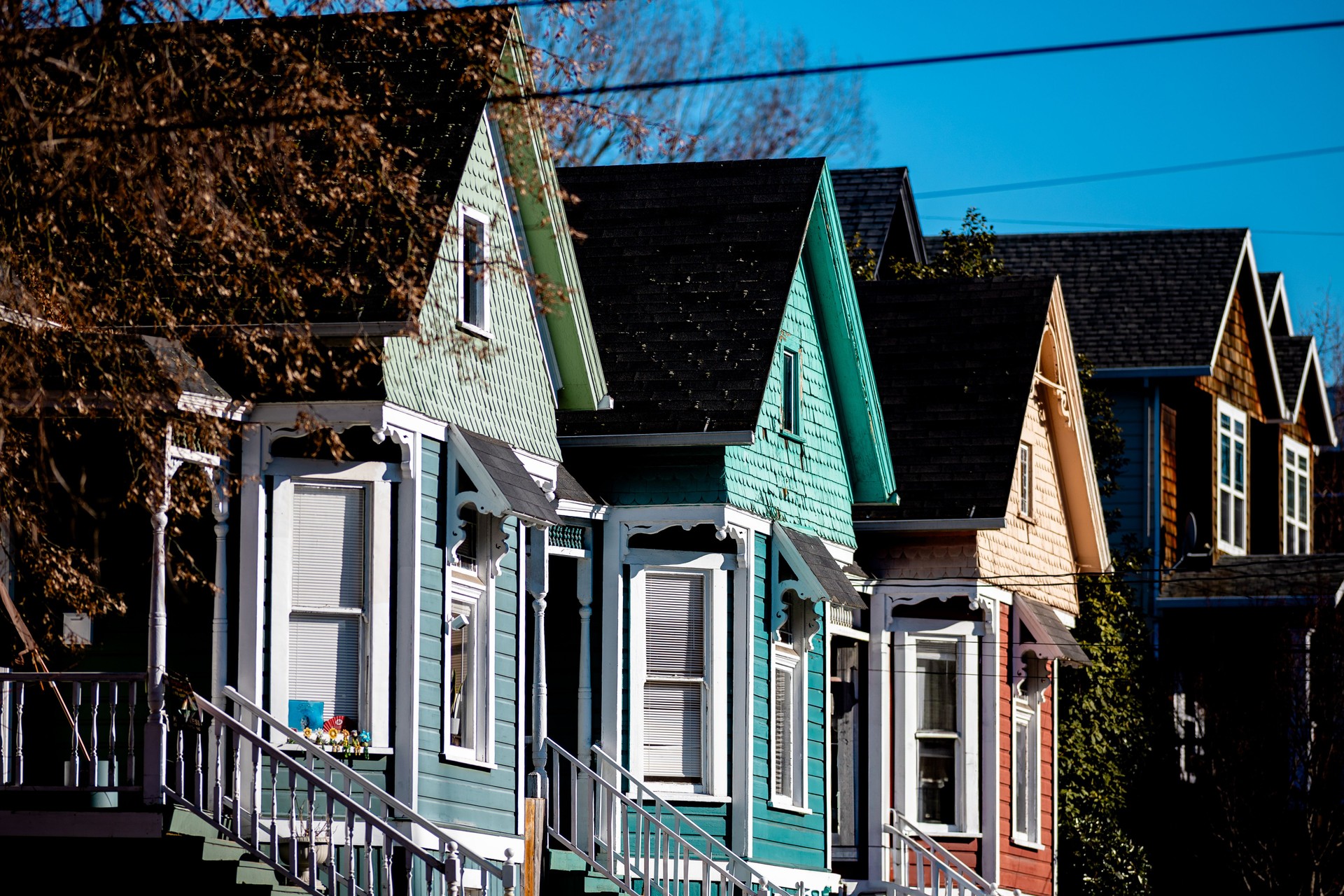 Colorful Houses In White Lake Michigan